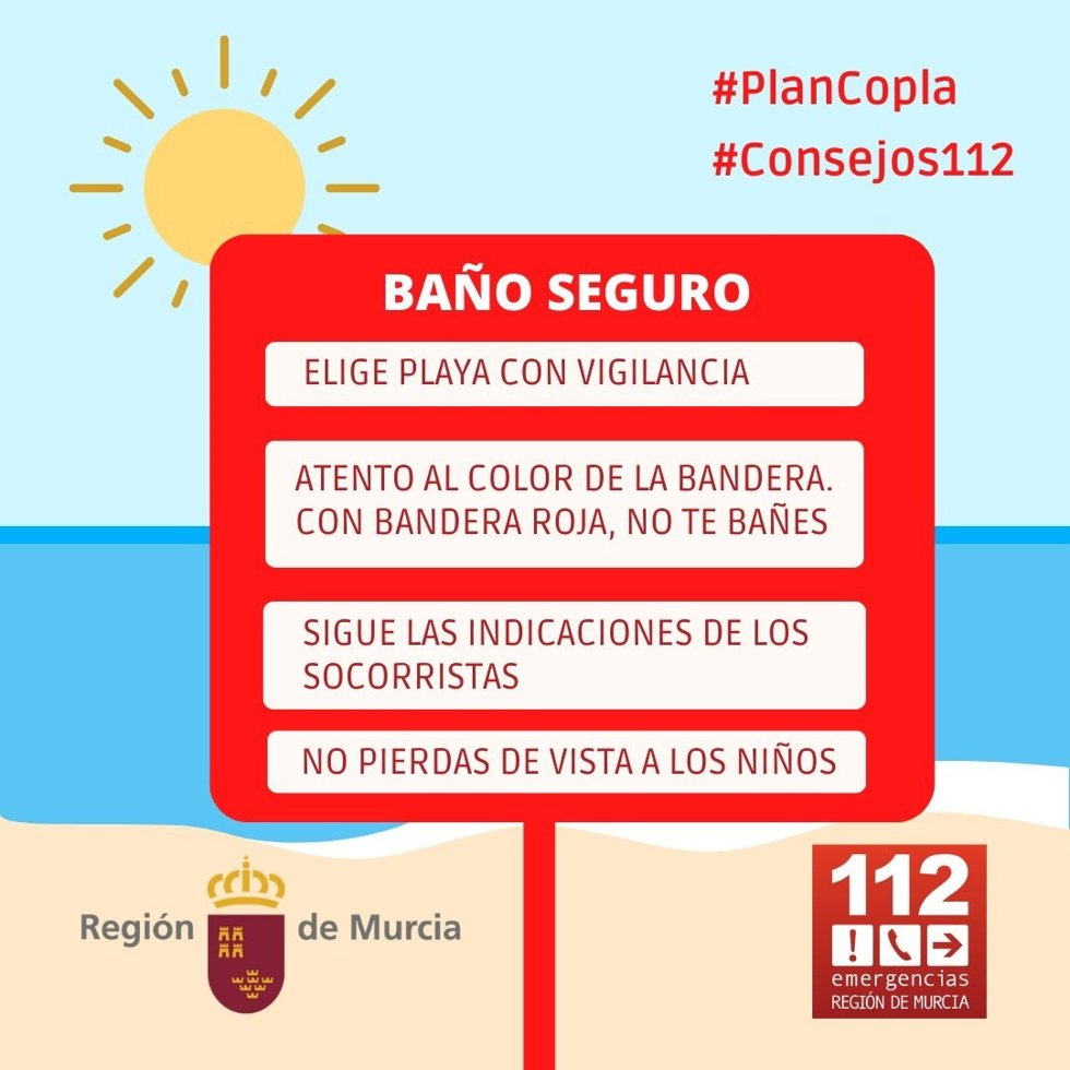 Consejos del '1-1-2' en caso de baño seguro