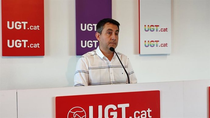 El secretario de Política Sindical de UGT de Catalunya, Oscar Riu