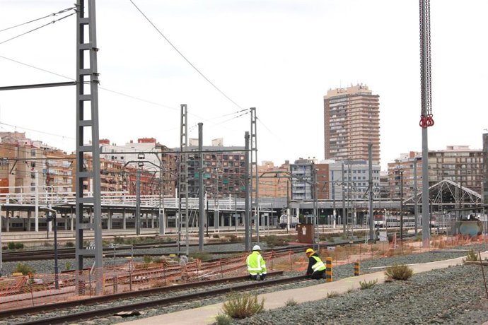Imagen de archivo de obras de la Estación Central de Alicante