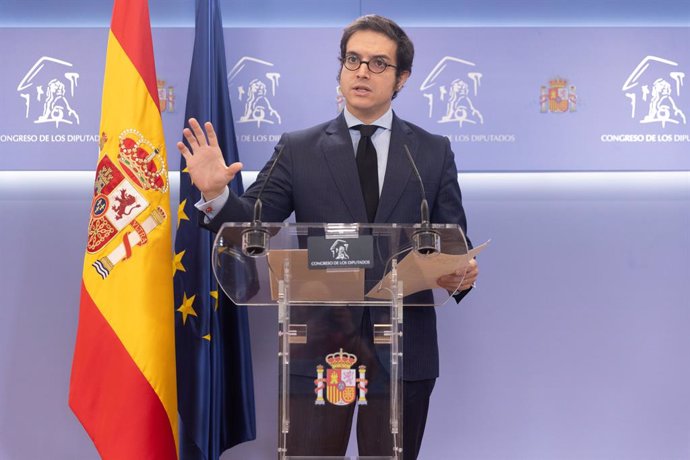 Archivo - Arquivo - O secretário-geral do grupo parlamentar Vox no Congresso, José María Figaredo, durante uma conferência de porta-vozes no Congresso dos Deputados, em 5 de novembro de 2024, em Madri (Espanha).