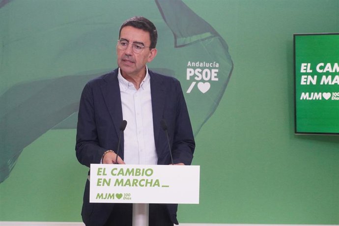 El portavoz de Presidencia del PSOE-A, Mario Jiménez, este viernes