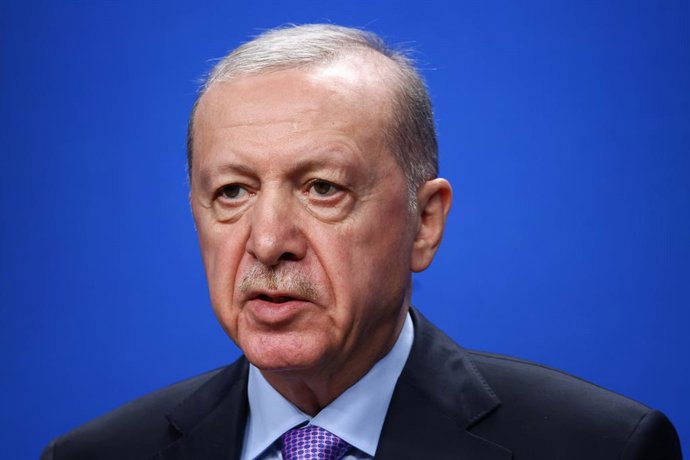 June 25, 2025, The Hague, Netherlands: President of Turkey Recep Tayyip Erdogan, attends the press conference during the 76th NATO Summit in the World Forum in The Hague, Netherlands on June 25th, 2025.