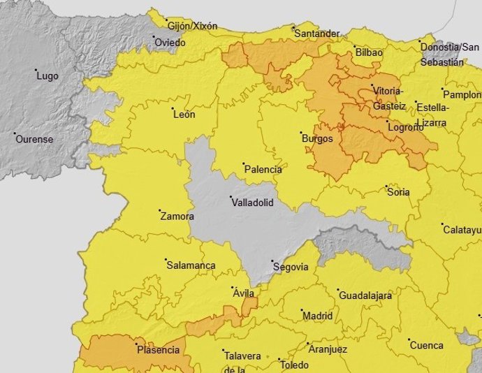 El norte de Burgos se suma a las provincias en aviso naranja por lluvias y tormentas este viernes