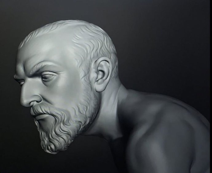 Imagen del escaneo de la talla del cirineo de la Cofradía Dulce Nombre de Jesús Nazareno.