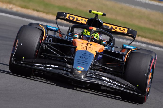 El piloto británico Lando Norris, en el GP de Gran Bretaña 2025.