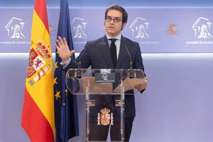 Archivo - Arxiu - El secretari general del grup parlamentari de Vox en el Congrés, José María Figaredo, en el Congrés dels Diputats.