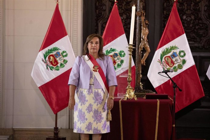 Archivo - Dina Boluarte, presidenta de Perú
