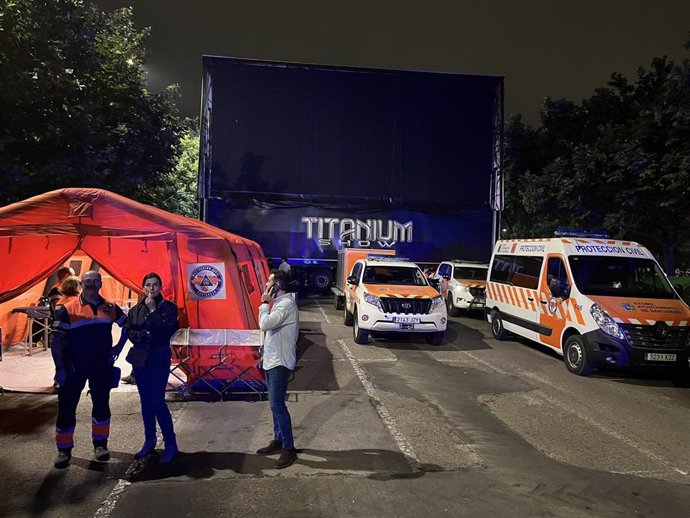 Agrupación de Protección Civil en labores de apoyo