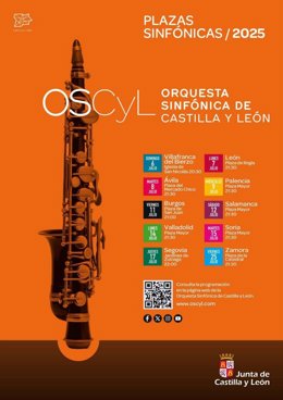 Cartel de los conciertos de la gira 'Plazas sinfónicas' que se celebrarán en CyL