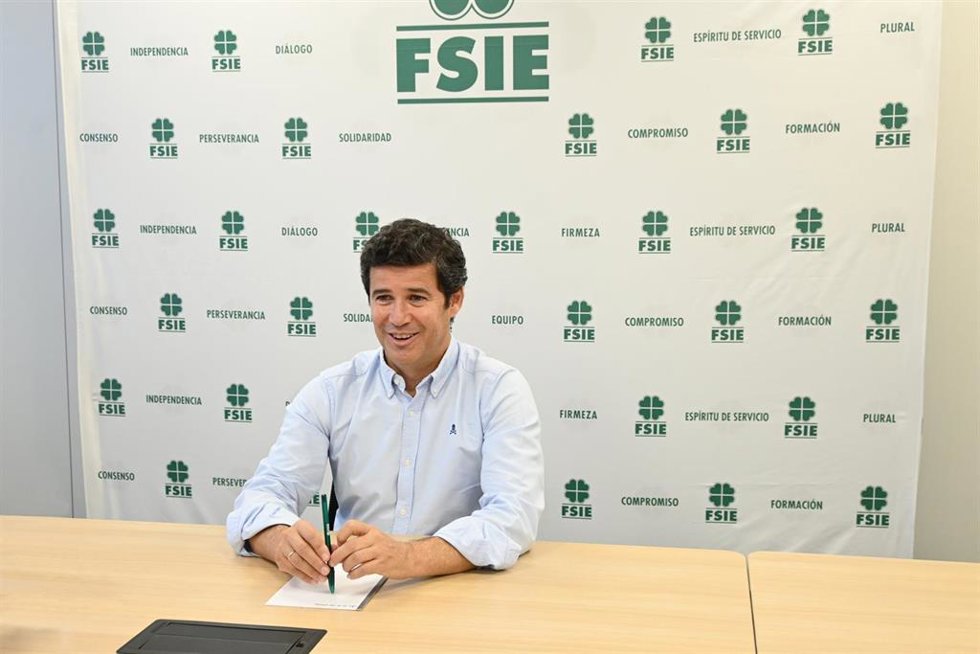 El secretario general de FSIE, Enrique Ríos, en una entrevista con Europa Press