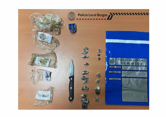 Imagen de las sustancias confiscadas por la Policía Local de Burgos