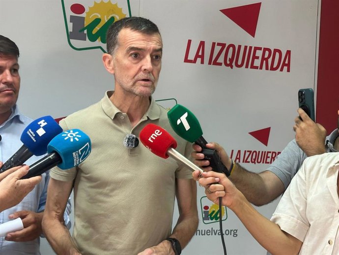 El coordinador federal de Izquierda Unida, Antonio Maíllo, este jueves en Huelva.