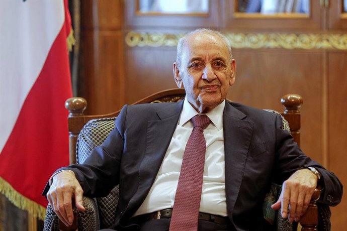 Archivo - January 15, 2025, Beirut, Beirut, Lebanon: Lebanese Speaker of the Parliament Nabih Berri meets Spanish Foreign Minister JosA?Â Manuel Albares. Berri, who leads the Muslim Shiite Amal Movement, boycotted talks with Lebanon's Prime Minister-desi