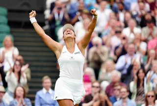 Archivo - 02 July 2024, United Kingdom, London: Spanish tennis player Jessica Bouzas Maneiro celebrates following her victory over Czech Marketa Vondrousova during their Women's singles first round match on day two of the 2024 Wimbledon Championships at t