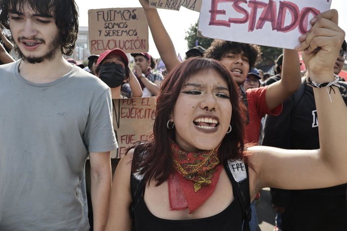 June 10, 2025, Mexico, Cdmx, Mexico: Protesters gather to commemorate the anniversary of the ''Halconazo'' or Corpus Christi massacre. This event occurred on June 10, 1971, when, on orders from the Mexican government, police, army, and plainclothes parami