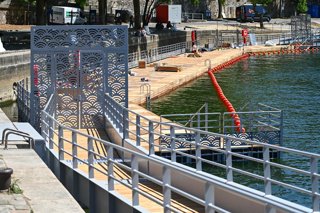 July 3, 2025, Paris, France: Illustrative photos of the Paris Plage bathing area located at Pont Marie, in Paris, on July 3, 2025