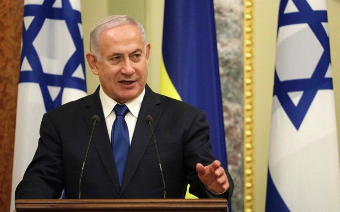 Archivo - August 19, 2019, Kyiv, Ukraine: Prime Minister of the State of Israel Benjamin Netanyahu speaks during a joint news conference with President of Ukraine Volodymyr Zelenskyy after their negotiations, Kyiv, capital of Ukraine, August 19, 2019. Ukr