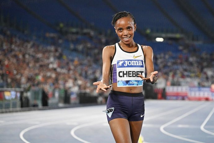 Beatrice Chebet (KEN) 1st place, 5000m Women during the 2025 Wanda Diamond League, Golden Gala Pietro Mennea, Athletics event on 6 June 2025 at the Stadio Olimpico in Rome, Italy - Photo Roberto Ramaccia / LiveMedia / DPPI