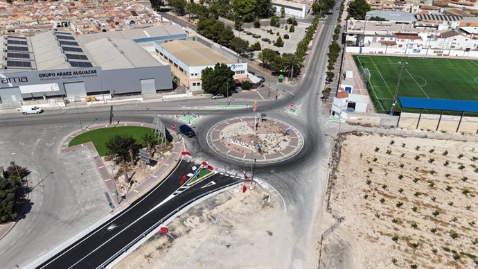 Imágenes aéreas del tramo abierto tras finalizar las obras de mejora en la carretera RM-531 que une Alguazas con Campos del Río