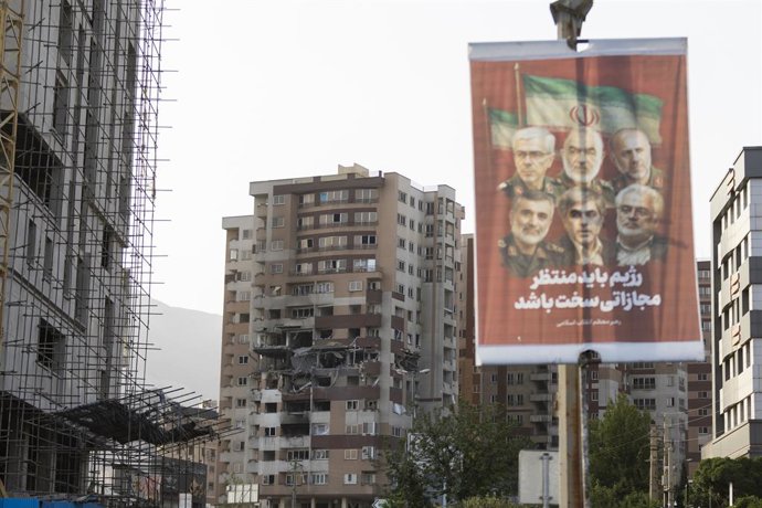 June 27, 2025, Tehran, Tehran, Iran: The residential home of a killed Iranian nuclear scientist has been destroyed due to Israeli attacks in Tehran, Iran on Friday, Jun 27, 2025.