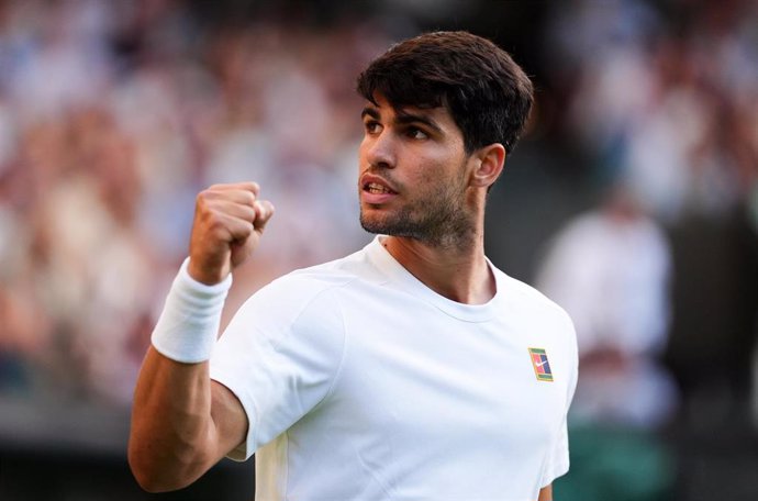 El tenista español Carlos Alcaraz en Wimbledon.