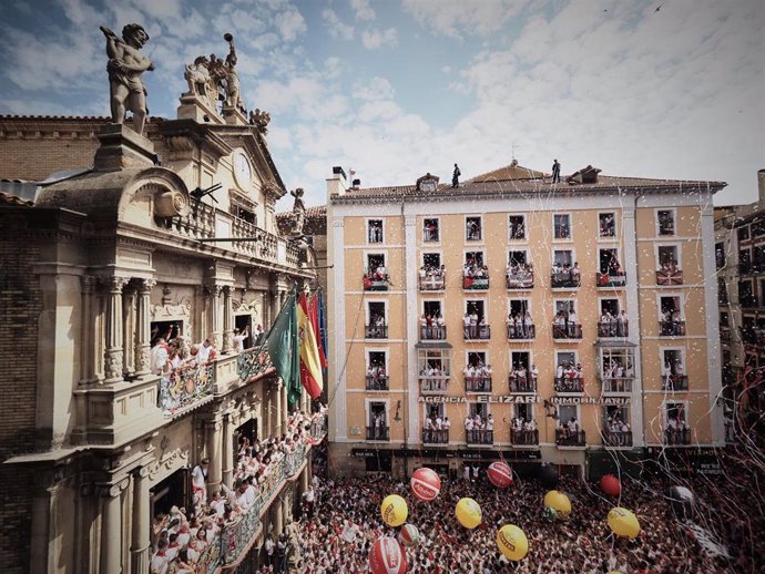 Imagen del chupinazo de San Fermín 2025