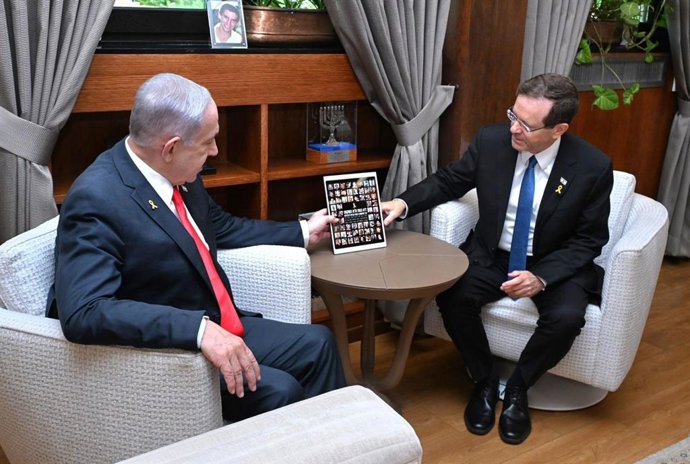 El primer ministro de Israel, Benjamin Netanyahu, y el presidente del país, Isaac Herzog
