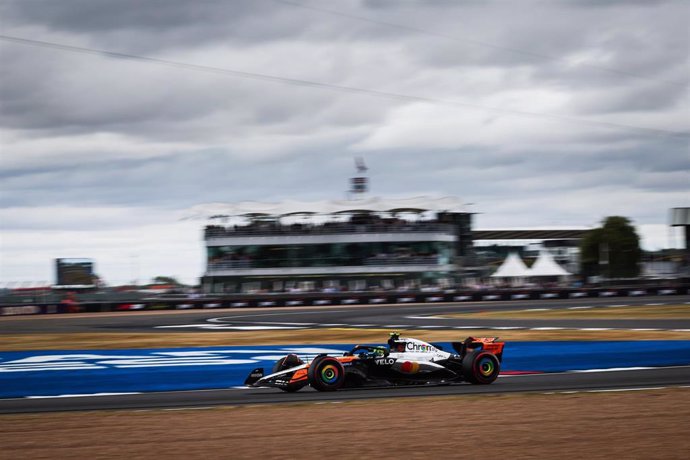 Lando Norris (McLaren), durante una carrera en el Circuito de Silverstone.