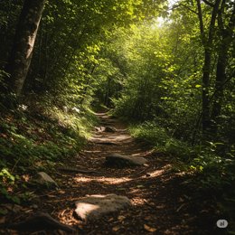Un camino con maleza