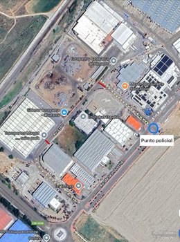 Plano de la zona del incendio afectada.