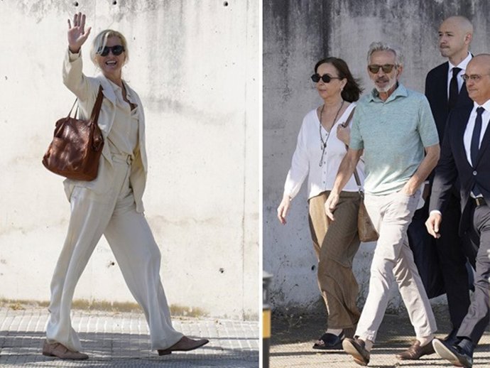 Ana Duato e Imanol Arias, durante su declaración ante el juez por el Caso Nummaria