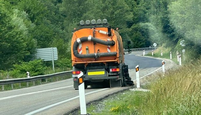 Barredora en la N-230, pk 172