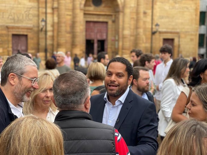 El secretario general de Vox y líder del partido en Cataluña, Ignacio Garriga, en Oviedo.