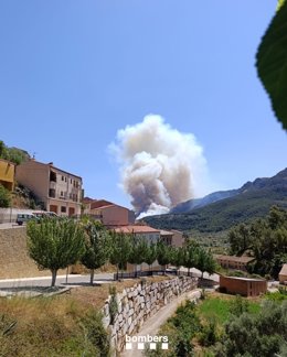 Un incendio en Paüls (Tarragona) moviliza a 13 unidades terrestres y 7 aéreas de los Bombers