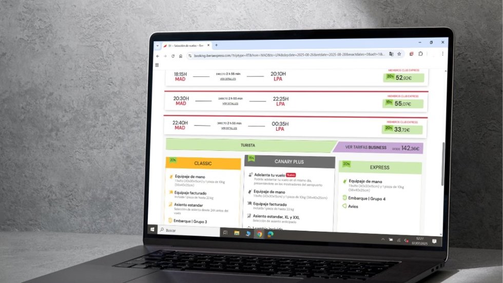 Web de Iberia Express.
