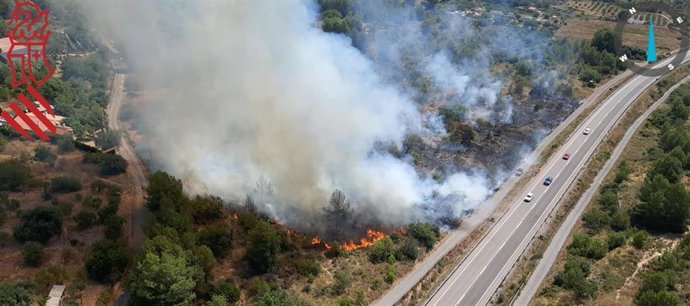 Imagen aérea del incendio