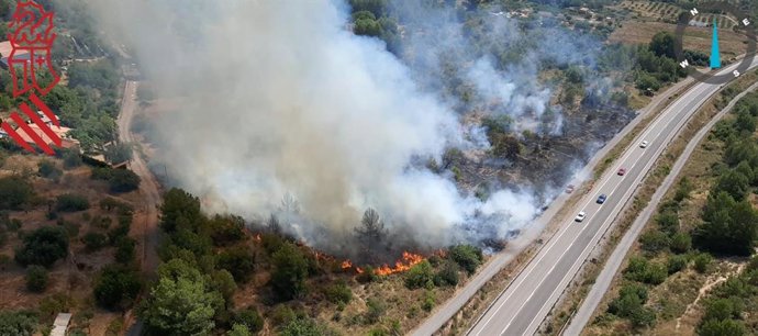 Imatge aèria de l'incendi