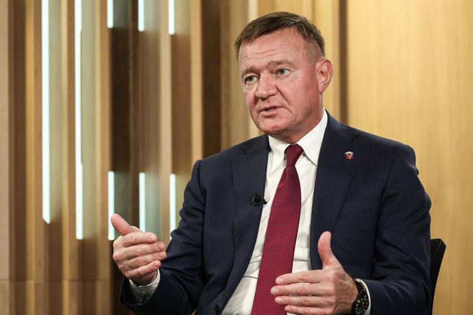 Archivo - RÚSSIA, MOSCOU - 5 de junho de 2025: O ministro dos Transportes da Rússia, Roman Starovoit, dá uma entrevista à agência de notícias russa TASS