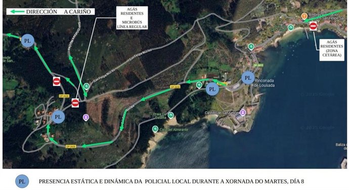 Dispositivo especial de tráfico este martes en Ferrol pola chegada do 'Juan Sebastián Elcano' coa Princesa Leonor