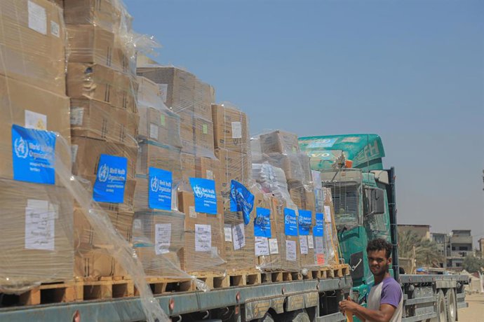 Archivo - Suministros médicos para los hospitales de la Franja de Gaza