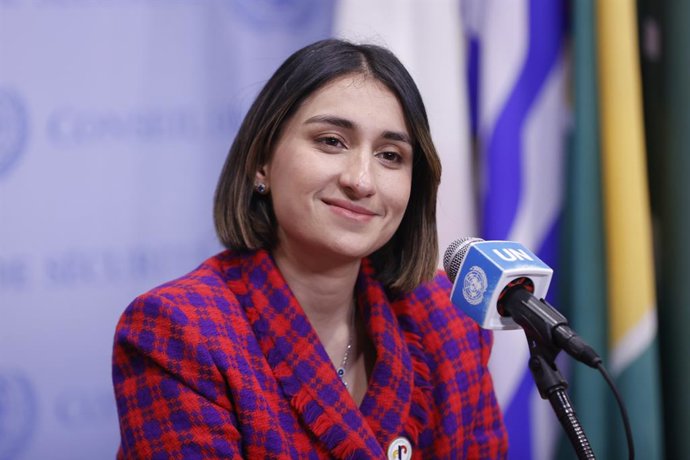 Archivo - April 22, 2025, Ny, USA: NEW YORK, NEW YORK - APRIL 22, 2025: Laura Camila Sarabia Torres, Minister for Foreign Affairs of Colombia, addresses the Security Council meeting on the United Nations Verification Mission in Colombia (UNVMC). The sessi