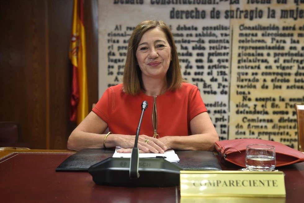 La expresidenta de las Islas Baleares y actual presidenta del Congreso, Francina Armengol, comparece ante la Comisión de Investigación por el caso Koldo, en el Senado,a 8 de julio de 2025, en Madrid (España).