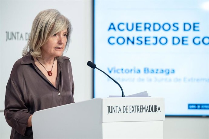 La portavoz de la Junta, Victoria Bazaga, informa de los acuerdos del Consejo de Gobierno.