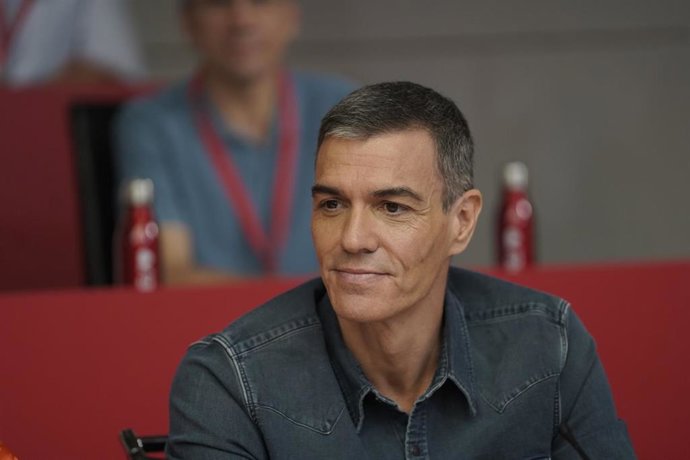 El secretario general del PSOE y presidente del Gobierno, Pedro Sánchez, durante la reunión del Comité Federal del PSOE.