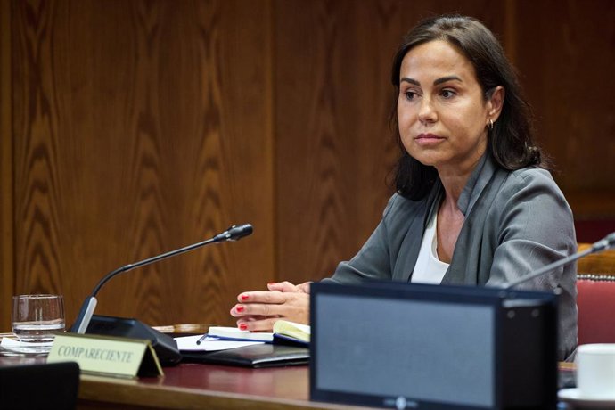 Archivo - La expresidenta de Adif Isabel Pardo de Vera durante su comparecencia ante la Comisión de Investigación sobre el ‘caso Koldo’, en el Senado.