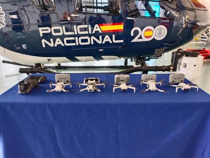 Drones no autorizados intervenidos por la Policía Nacional.