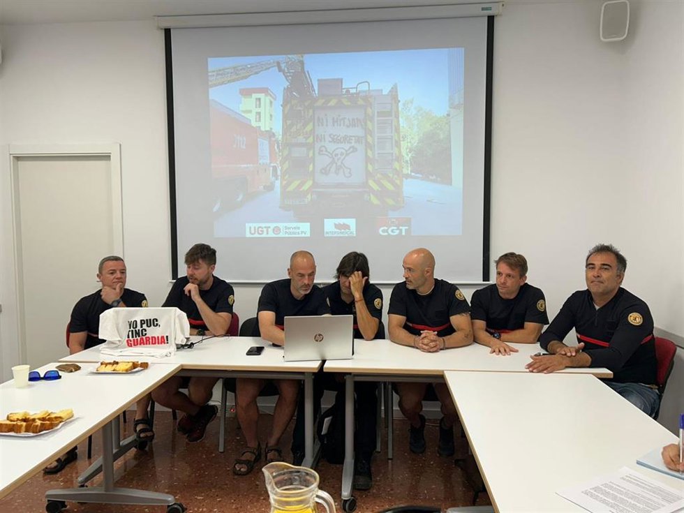 Imagen de la rueda de prensa de los bomberos del Consorcio