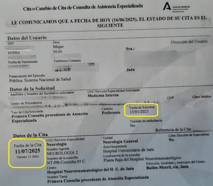 Citación para el neurólogo