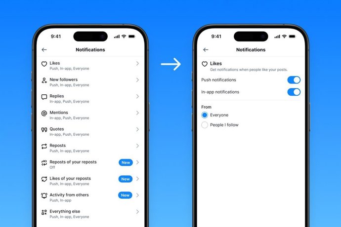 Nova atualização de notificação da Bluesky.