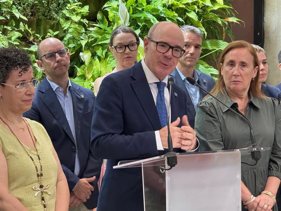 El rector de la Universidad de Granada, Pedro Mercado, en una comparecencia informativa sobre el informe de la Accua la semana pasada